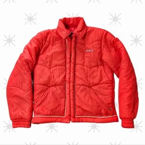 Rare Vintage Fusalp Red Quilted Puffer Ski Jacket Womens Large Made In France
